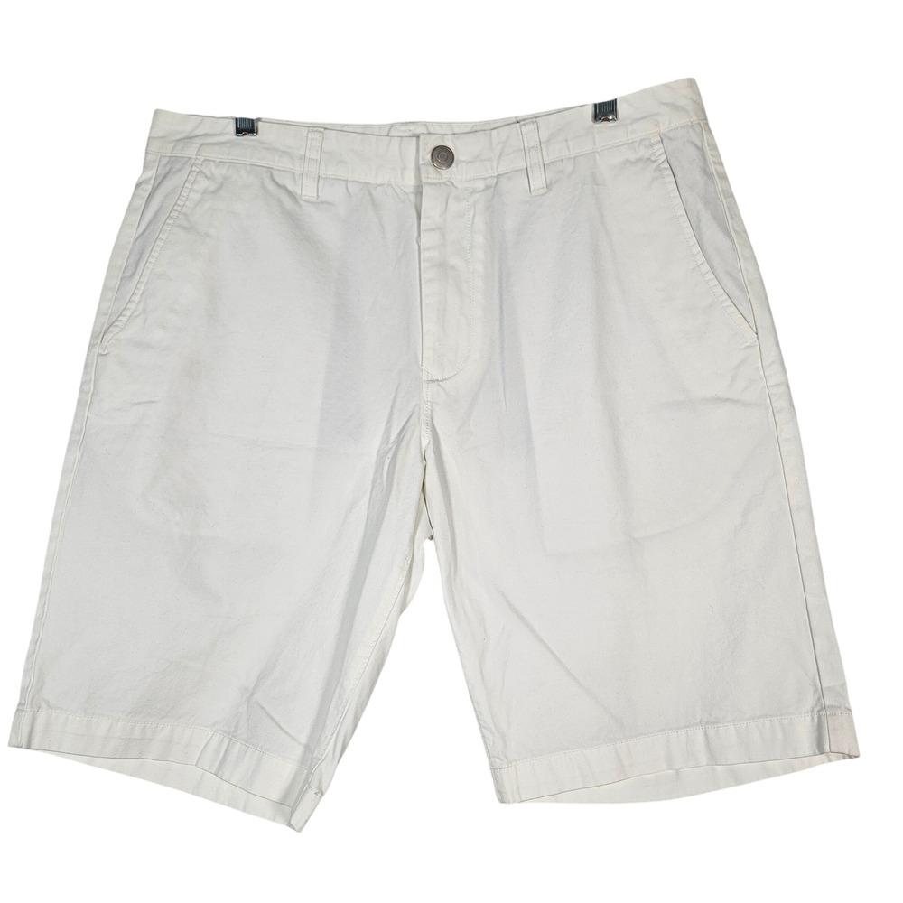 Bonobos‎ Chino Shorts Mens 34 White 11" Inseam Cotton Golf Casual Preppy Classic